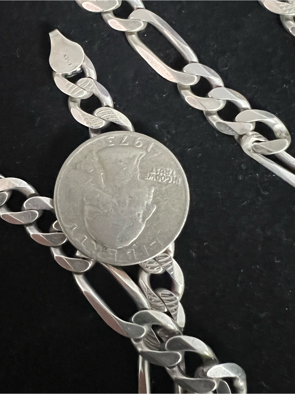 925 STERLING SILVER FIGARO CHAIN.  HEAVY THICK CHUNKY - Picture 5 of 7